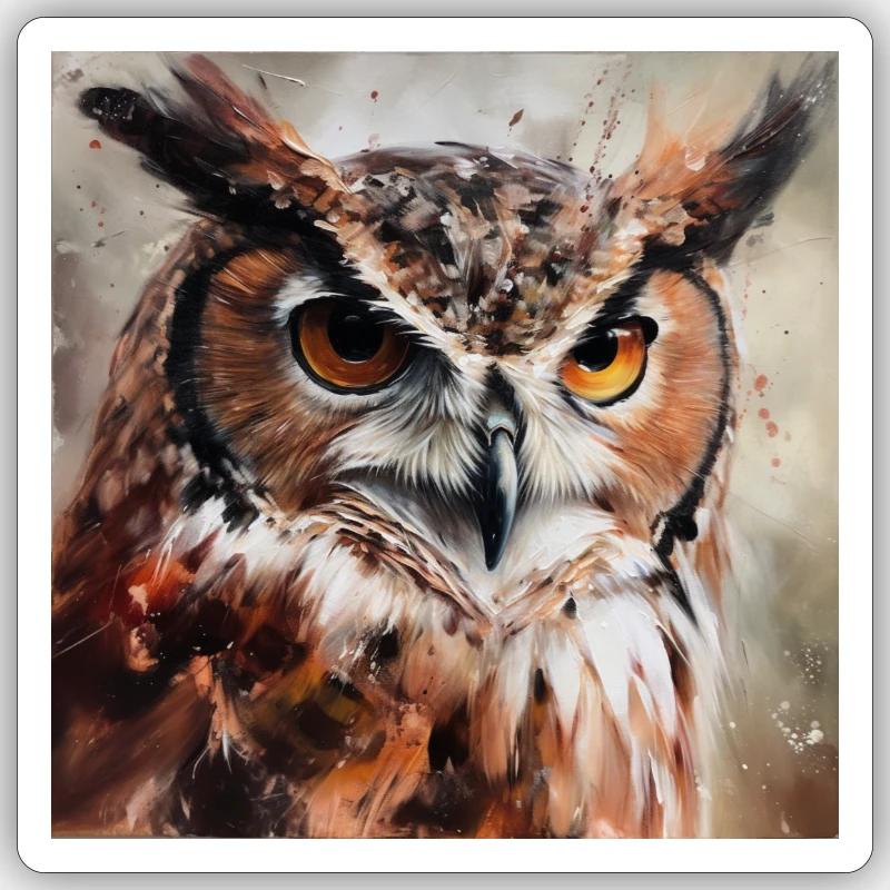 Eule Sticker Größe S (10 x 10 cm)