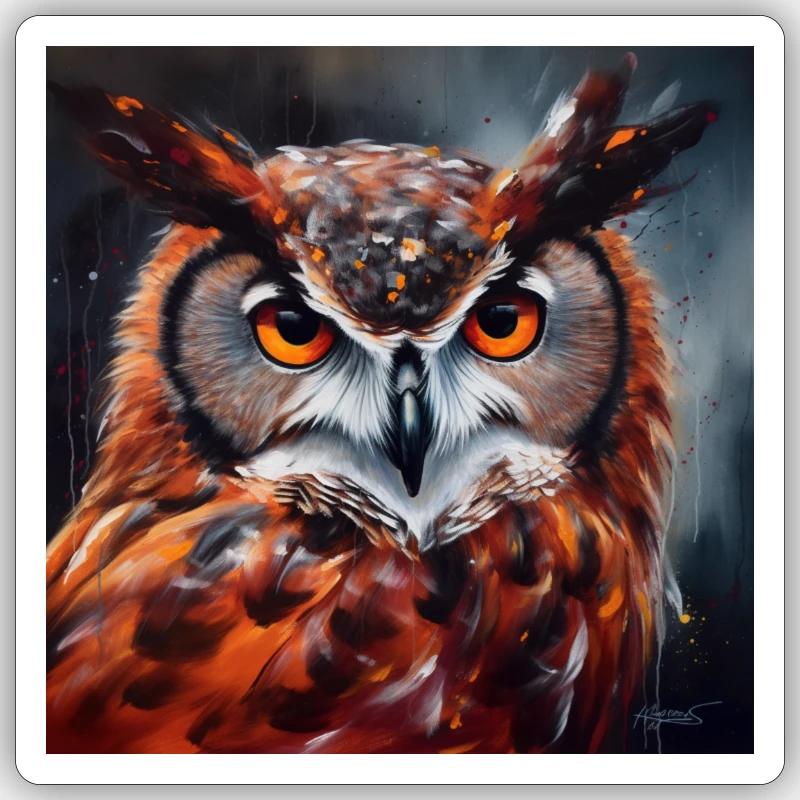 Eule #2 Sticker Größe S (10 x 10 cm)