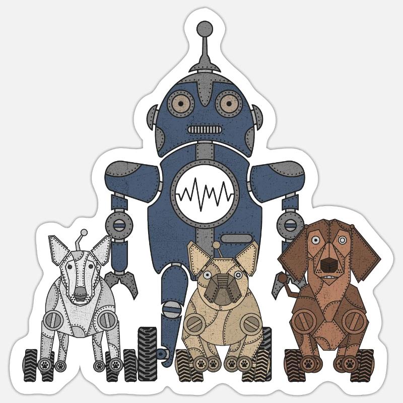 Robot - Sticker size S (10 x 10 cm) - white matte