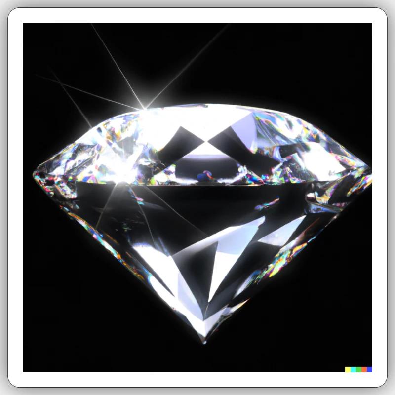 Diamond - Sticker size S (10 x 10 cm) - white matte