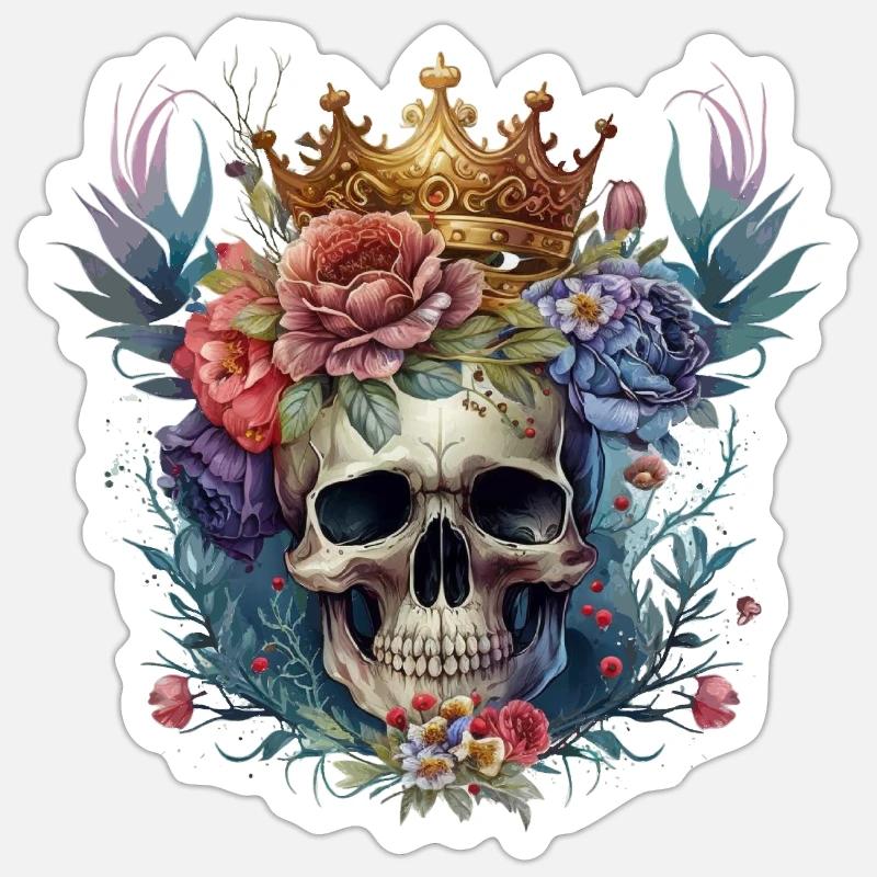 Skull with crown Sticker size S (10 x 10 cm)