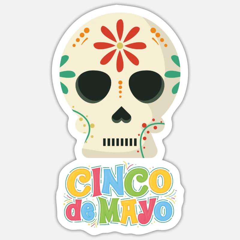 Cinco de Mayo Skull Sticker size S (10 x 10 cm)