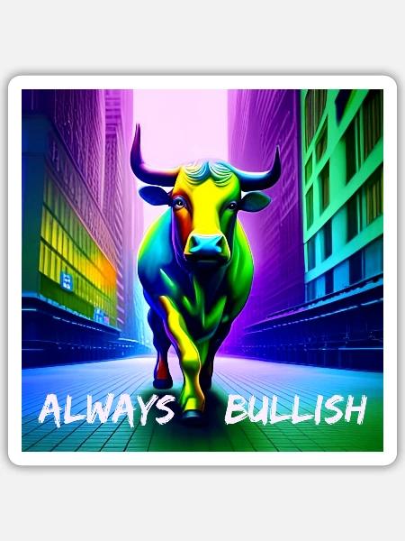 ALWAYS BULLISH 202301 - Sticker Größe S (10 x 10 cm) - Mattweiß