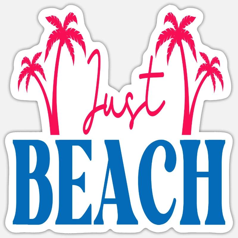 Juste la plage - Sticker taille S (10 x 10 cm) - blanc mat