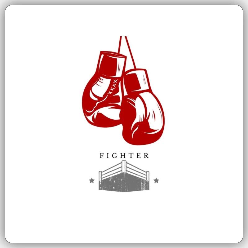 FIGHTER - Sticker Größe S (10 x 10 cm) - Mattweiß