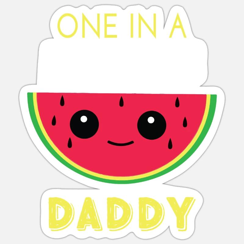 Eins in einem Melonen-Daddy - Sticker Größe S (10 x 10 cm) - Mattweiß