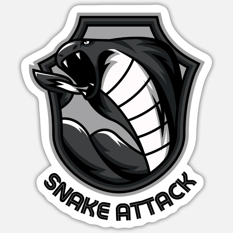 ATTAQUE DE SERPENT - Sticker taille S (10 x 10 cm) - blanc mat