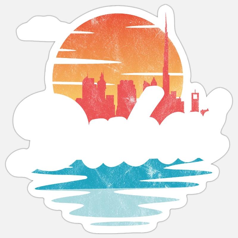 Dubai - Sticker Größe S (10 x 10 cm) - Mattweiß