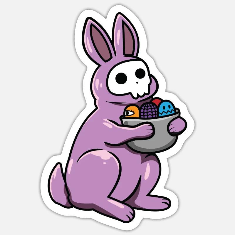 Gothic Rabbit Gothic Rabbit Gothic Easter Emo Goth - Sticker size S (10 x 10 cm) - white matte