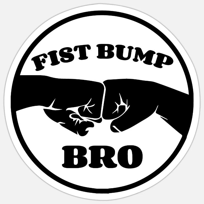 Fist Bump Bro - Sticker size S (10 x 10 cm) - white matte