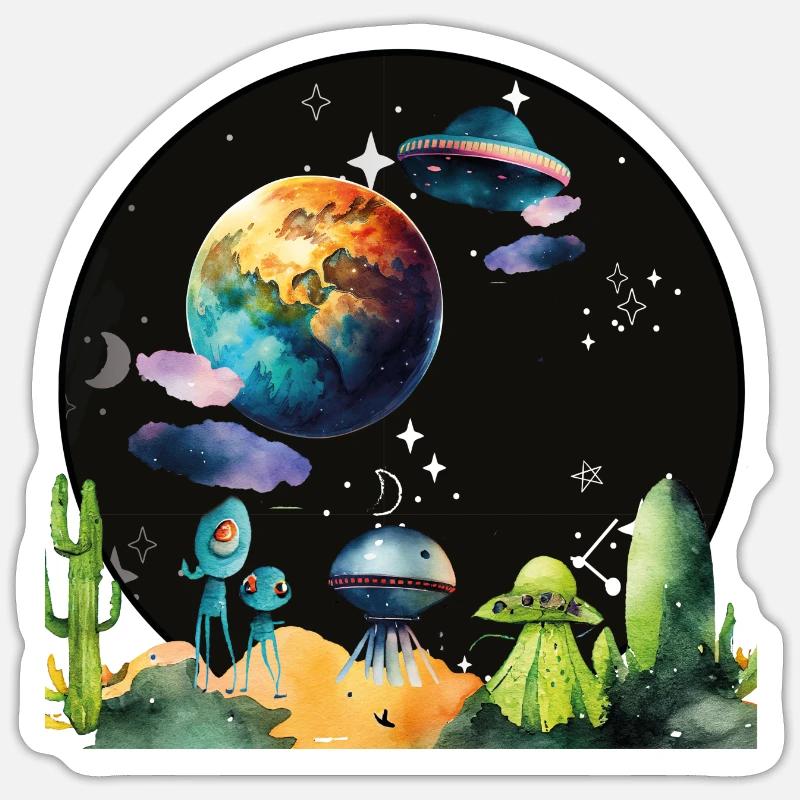 Space - Sticker size S (10 x 10 cm) - white matte