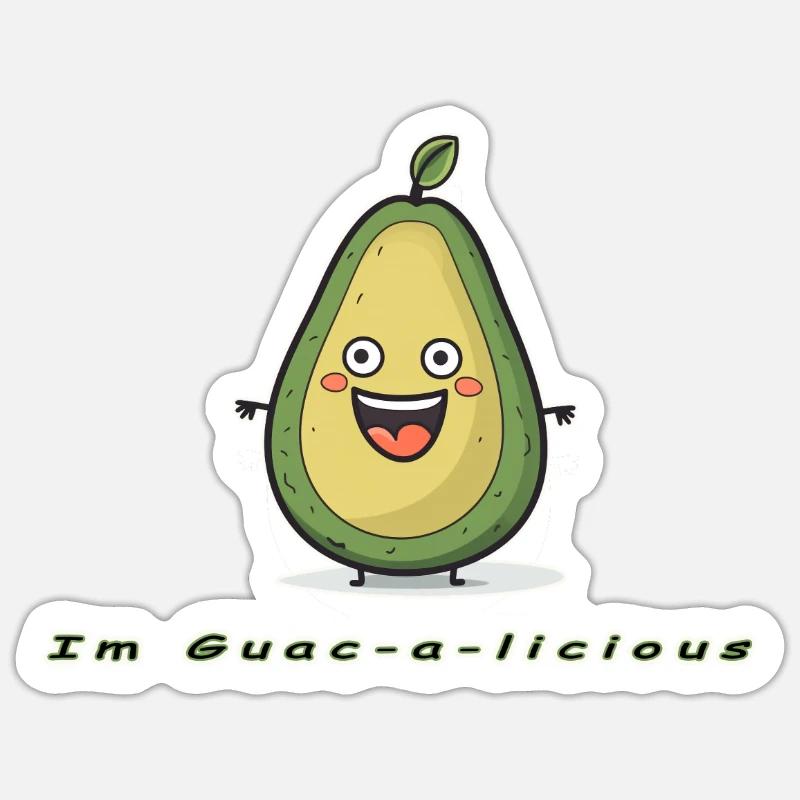Im Guac un licious - Sticker taille S (10 x 10 cm) - blanc mat
