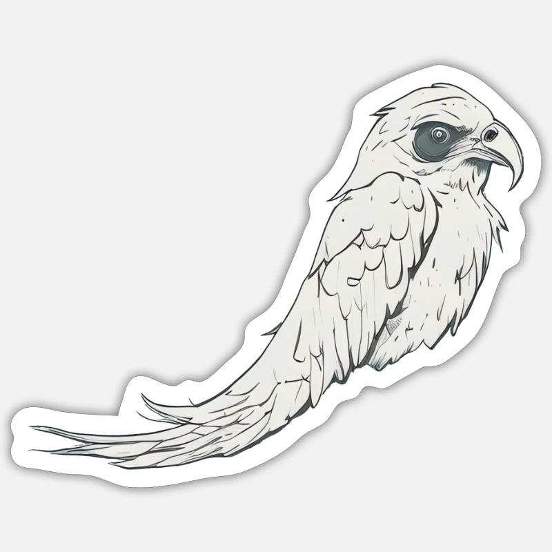 Du Vogel - Sticker Größe S (10 x 10 cm) - Mattweiß