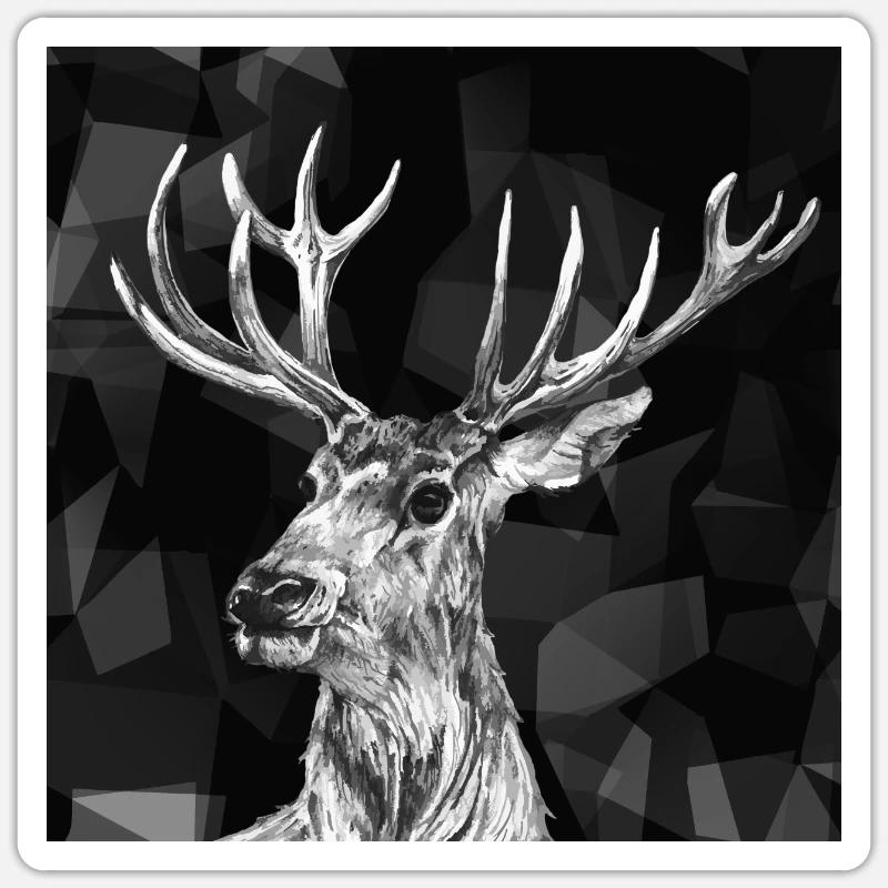 Deer - Sticker size S (10 x 10 cm) - white matte