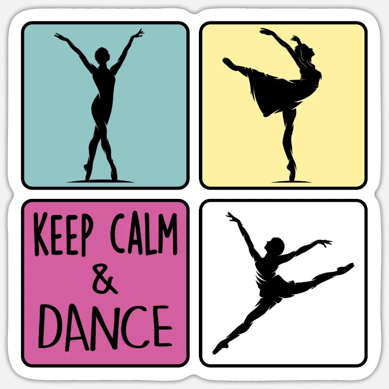 Danser Danser danse danser jambe balancer - Sticker taille S (10 x 10 cm) - blanc mat