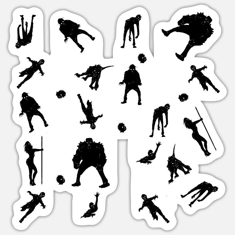 Zombies-Design - Sticker Größe S (10 x 10 cm) - Mattweiß