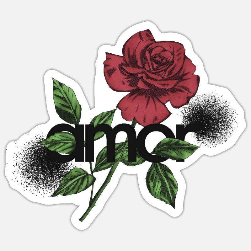 Amour - Sticker taille S (10 x 10 cm) - blanc mat
