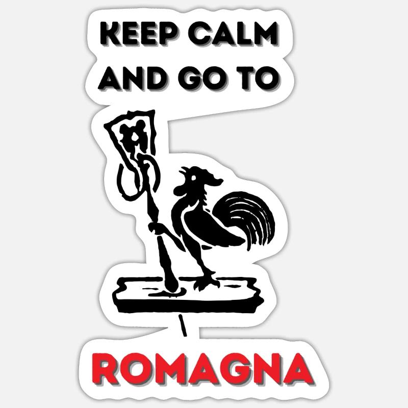 Keep Calm and go to Romagna - Sticker formato S (10 x 10 cm) - bianco opaco