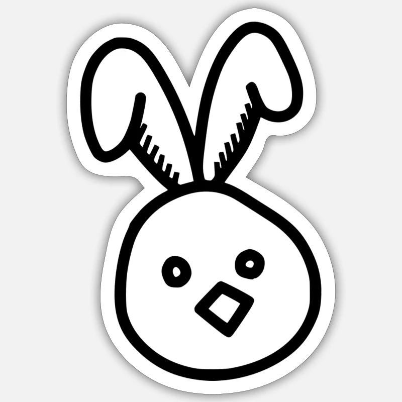 Doux poussin de Pâques - Sticker taille S (10 x 10 cm) - blanc mat