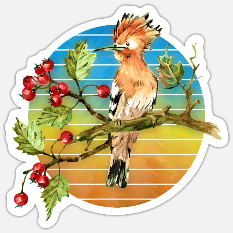 Bunter Vogel - Sticker Größe S (10 x 10 cm) - Mattweiß