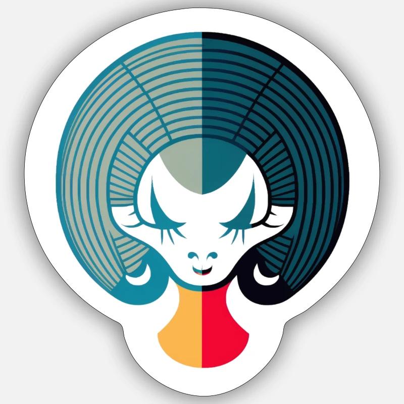 Abstrakter Steinbock - Sticker Größe S (10 x 10 cm) - Mattweiß