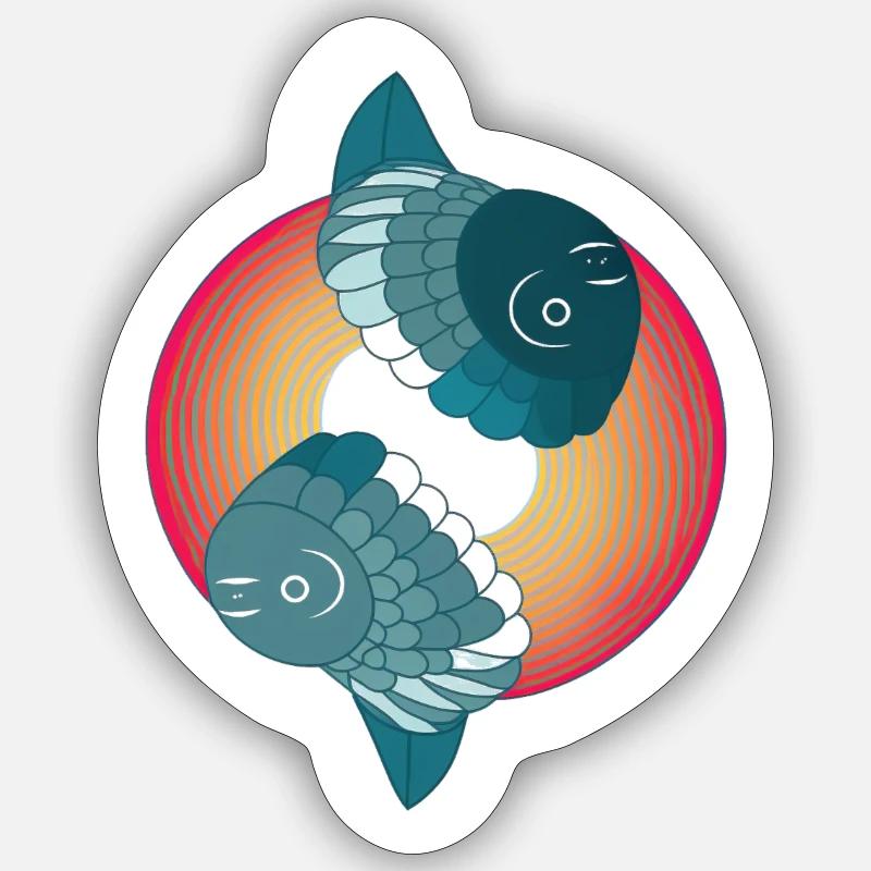 Abstract fish Sticker size S (10 x 10 cm)