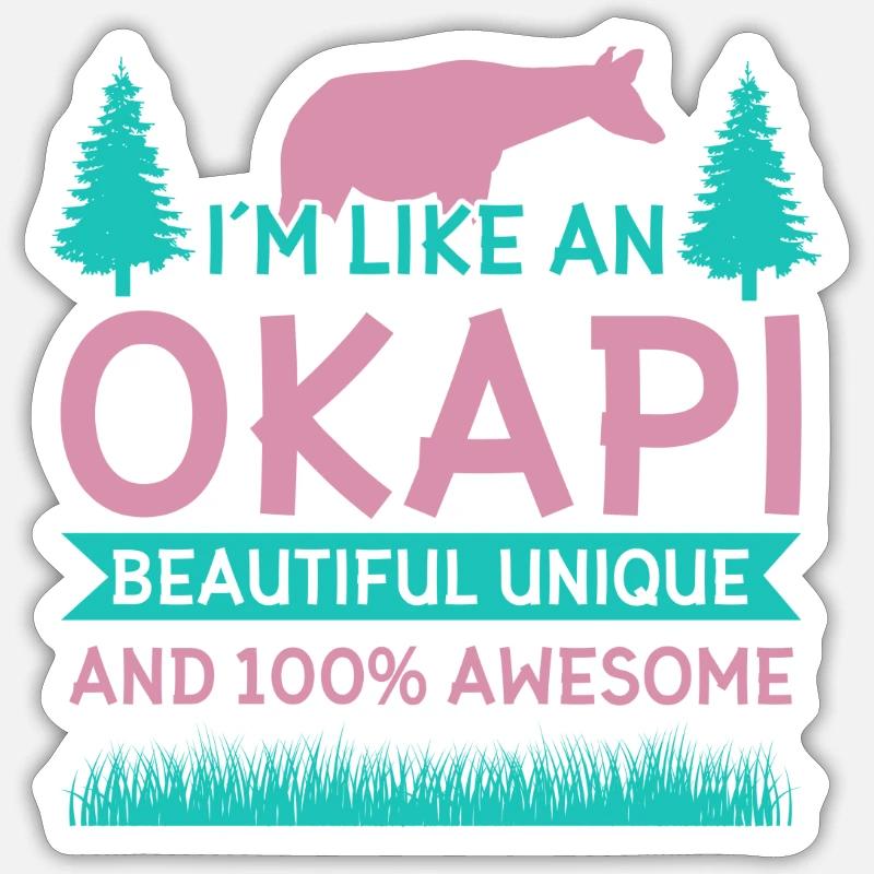 Okapi wild giraffes design Sticker size S (10 x 10 cm)