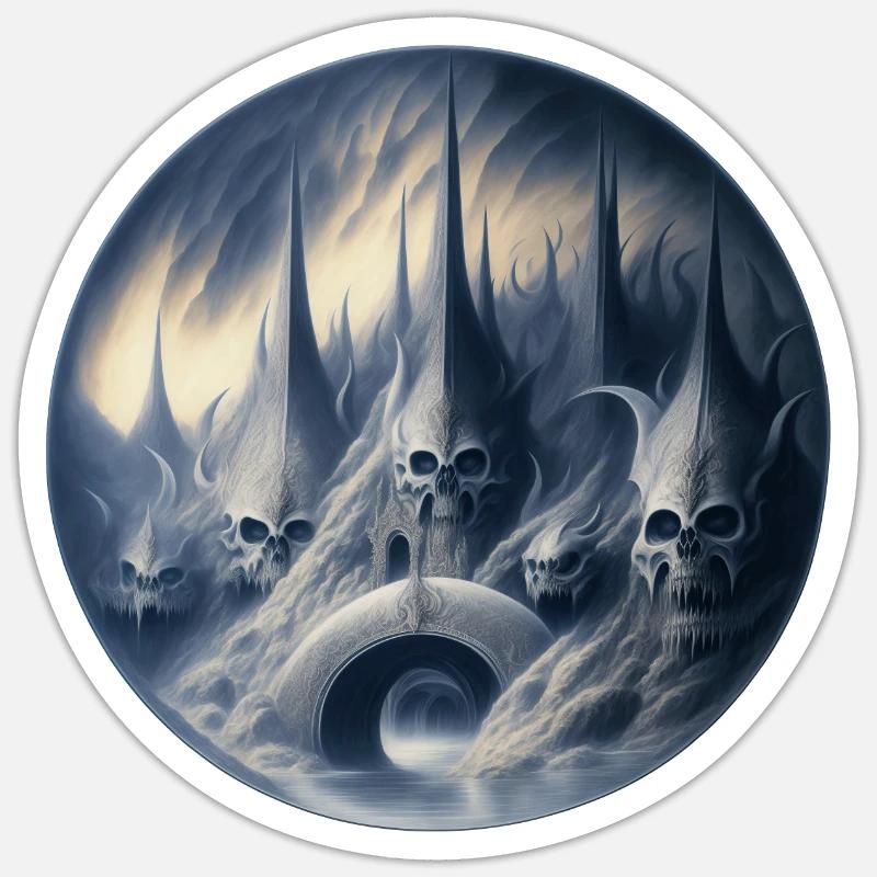 Ghost mountain with monstrosity Sticker size S (10 x 10 cm)