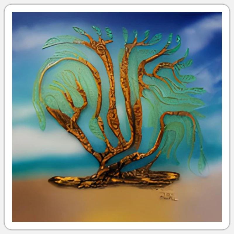 old tree during summer Sticker size S (10 x 10 cm)