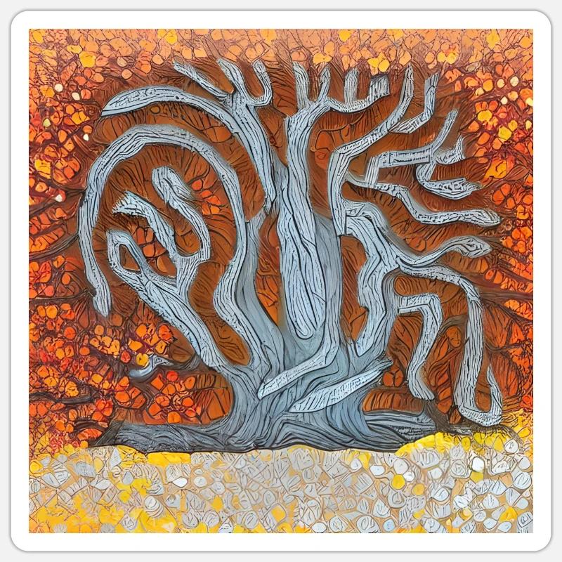 old tree during spring Sticker size S (10 x 10 cm)