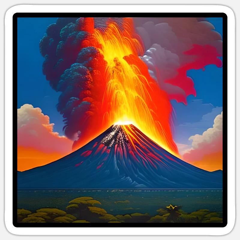 Volcano Sticker taille S (10 x 10 cm)