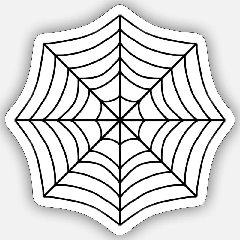 Toile d’araignée noire - Sticker taille S (10 x 10 cm) - blanc mat