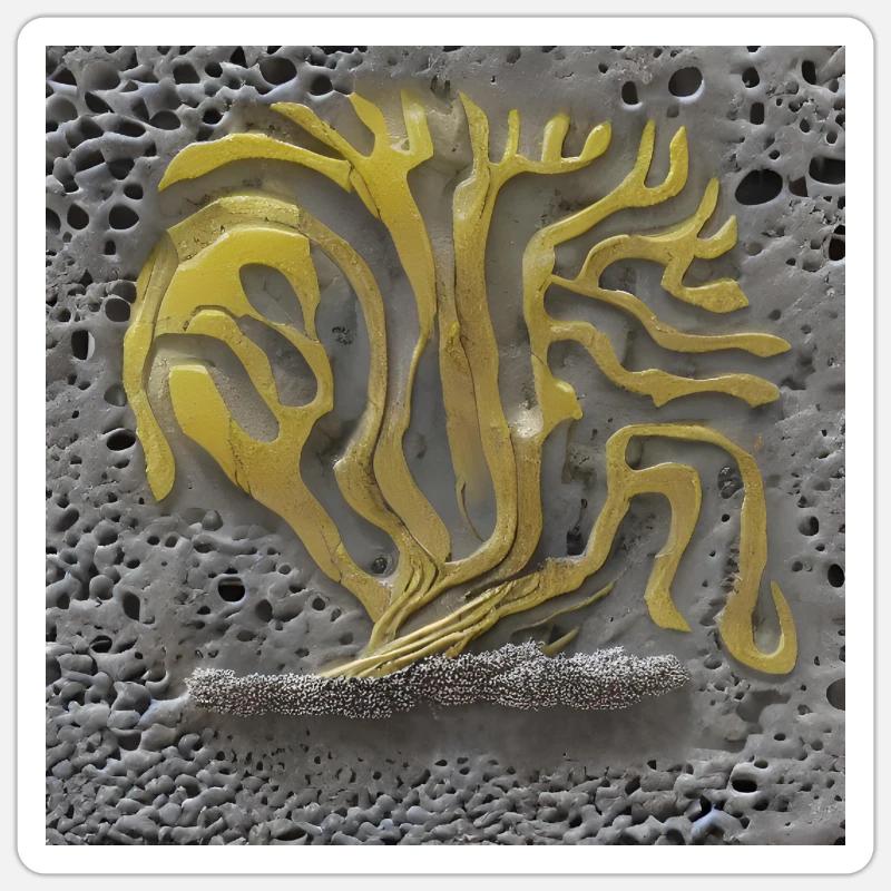 tree growing on a moon Sticker size S (10 x 10 cm)