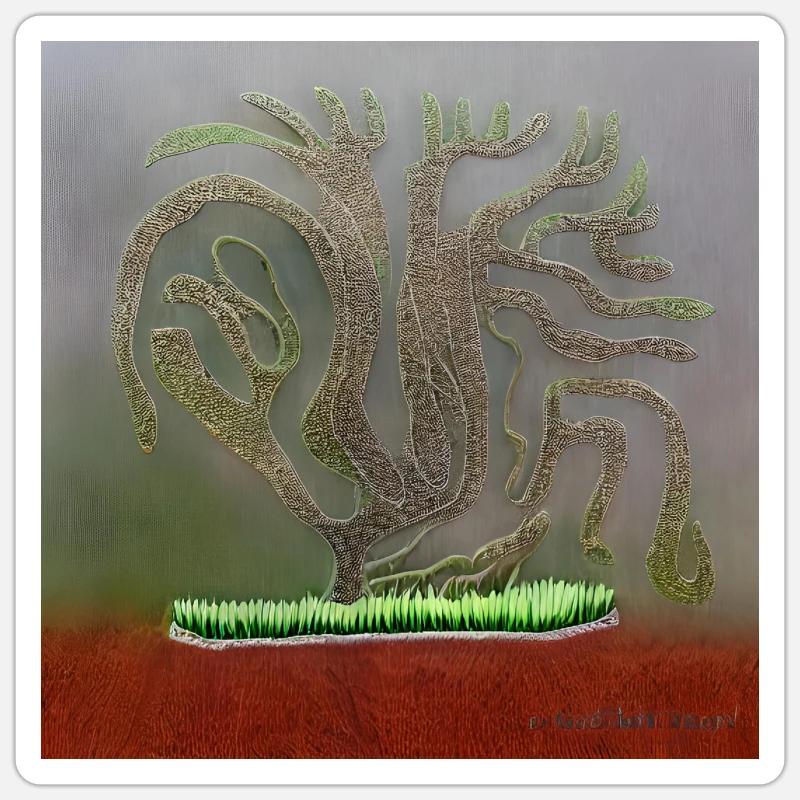 wunderschöner alter Baum - Sticker Größe S (10 x 10 cm) - Mattweiß