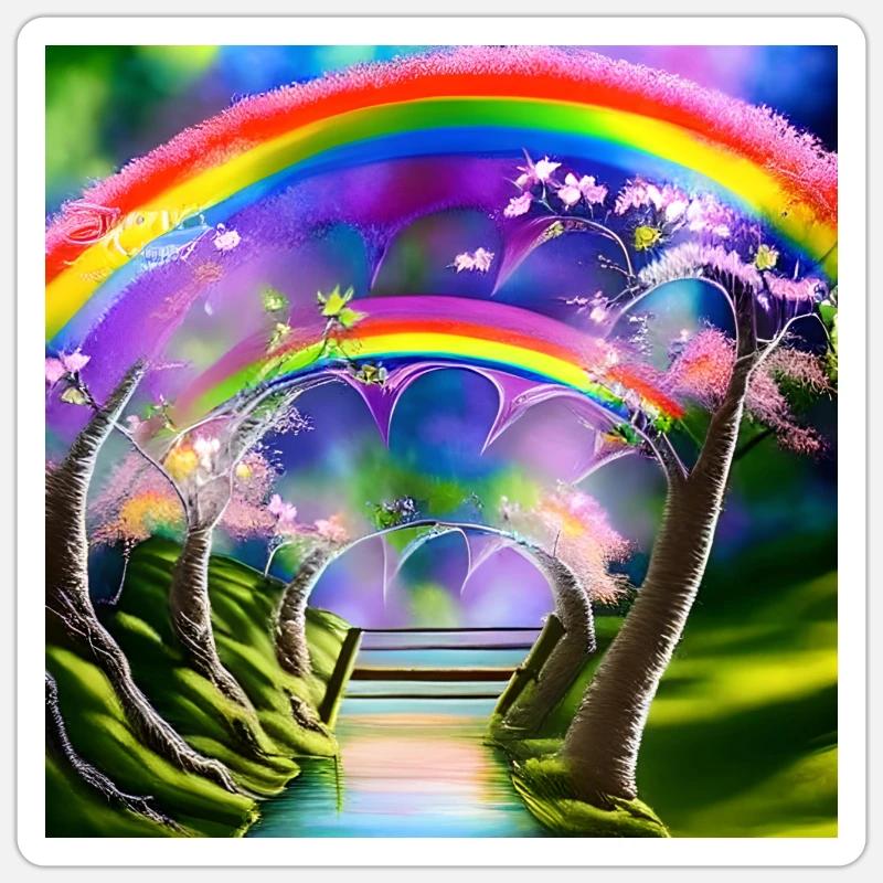 rainbow in spring Sticker size S (10 x 10 cm)