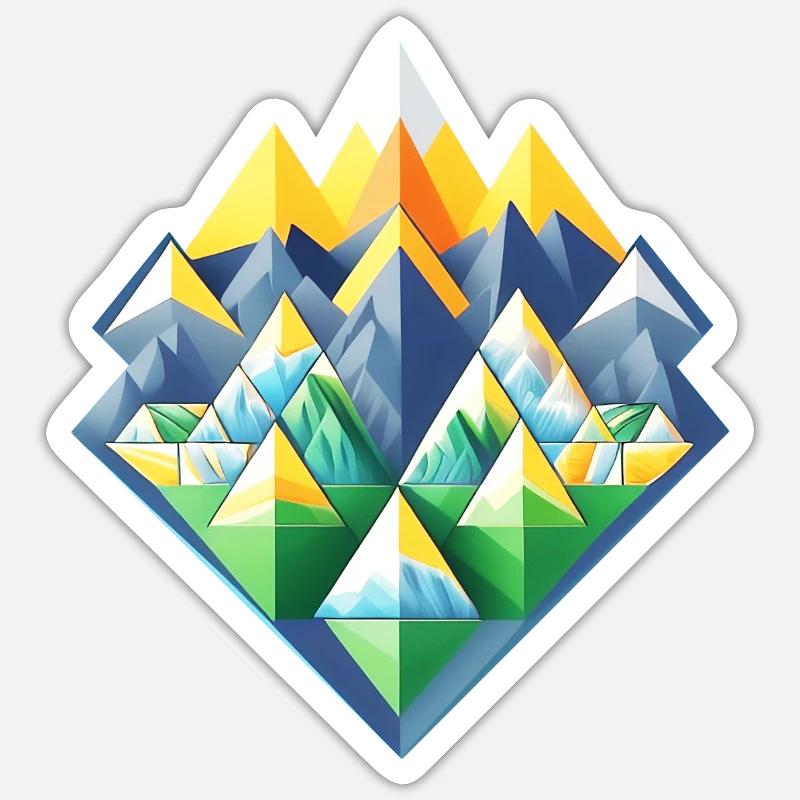 Vector Mountains 01 - Sticker size S (10 x 10 cm) - white matte