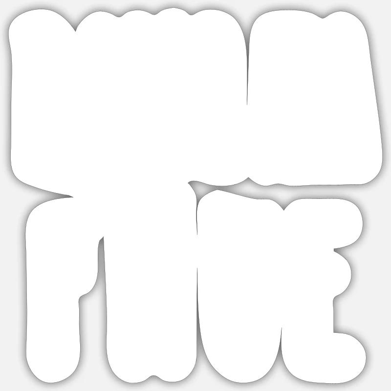 dans ta face - Sticker taille S (10 x 10 cm) - blanc mat