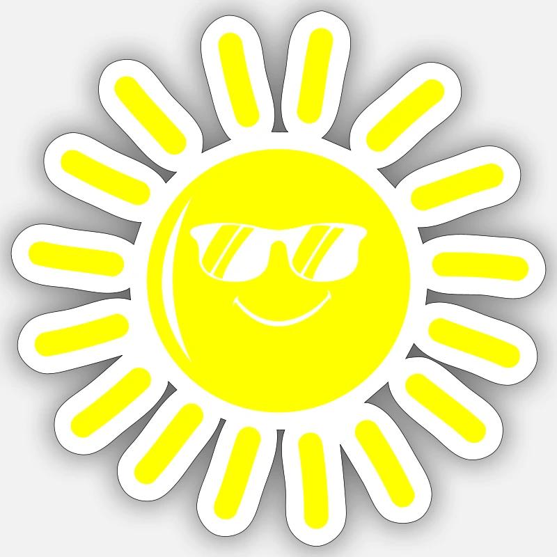 Sun Smile - Sticker size S (10 x 10 cm) - white matte