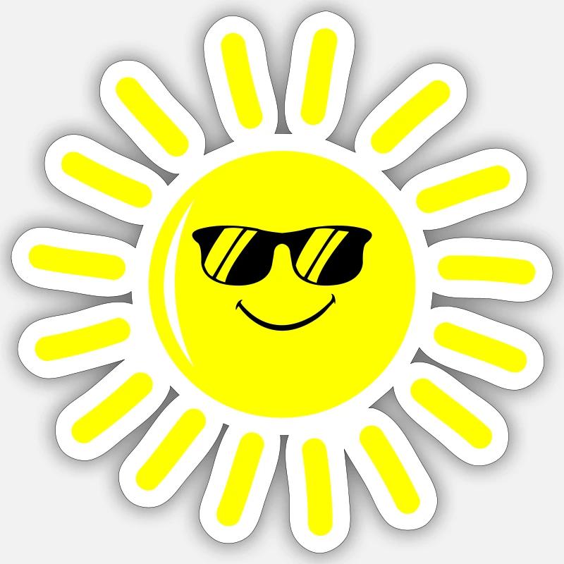 Sourire du soleil Sticker taille S (10 x 10 cm)