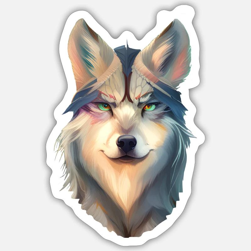 Wolf - Sticker size S (10 x 10 cm) - white matte