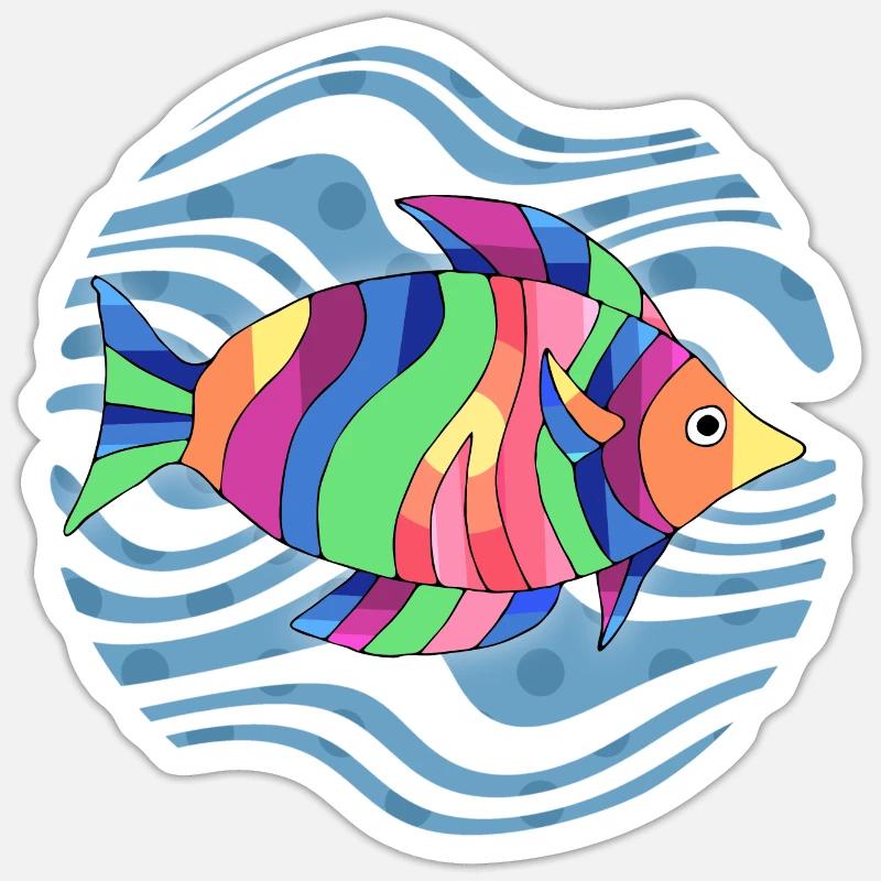 Fish - Sticker size S (10 x 10 cm) - white matte
