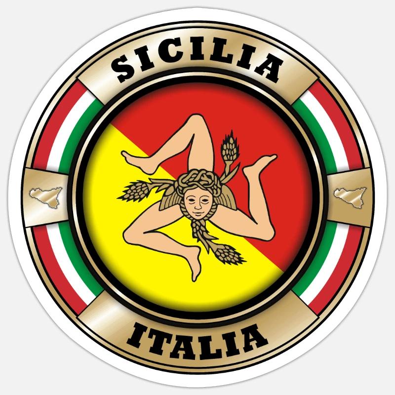 Sicily emblem - Sticker size S (10 x 10 cm) - white matte