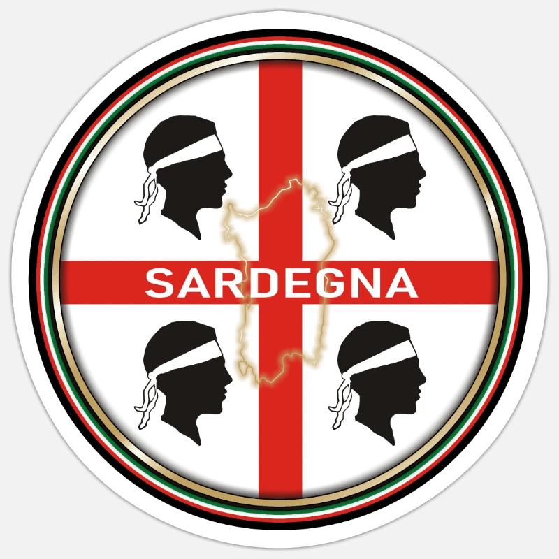 Emblème de la Sardaigne - Sticker taille S (10 x 10 cm) - blanc mat