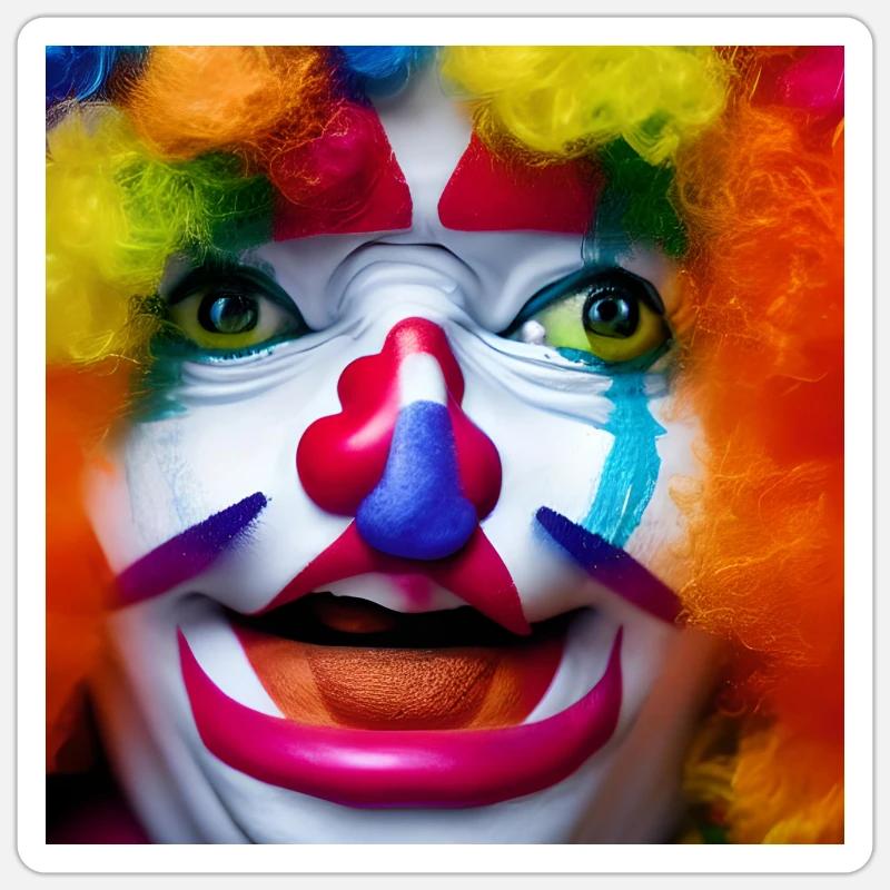 Clown Face - Sticker size S (10 x 10 cm) - white matte