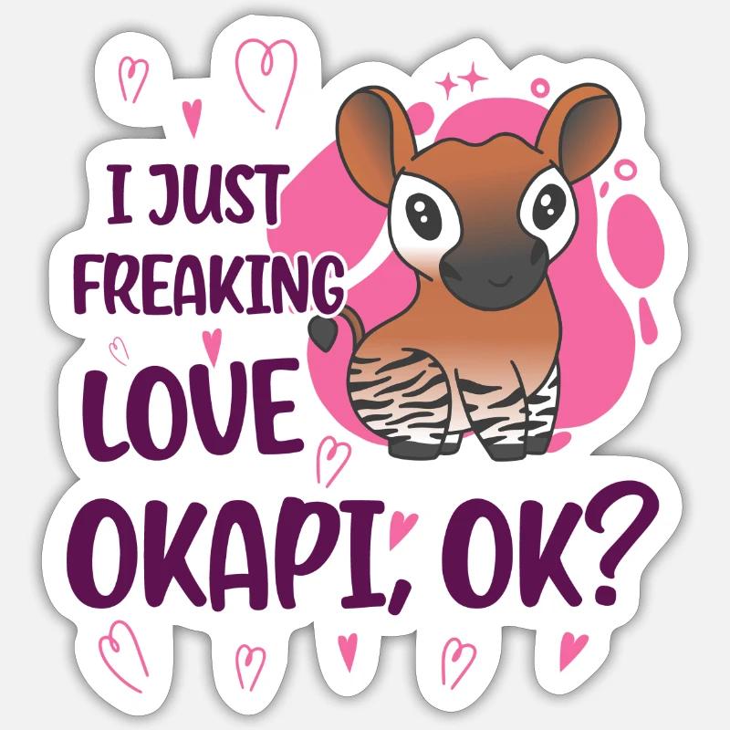 J'adore l'okapi Sticker taille S (10 x 10 cm)