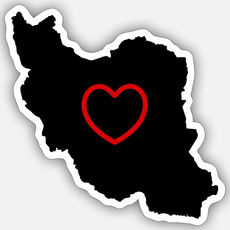Amour de l’Iran - Sticker taille S (10 x 10 cm) - blanc mat