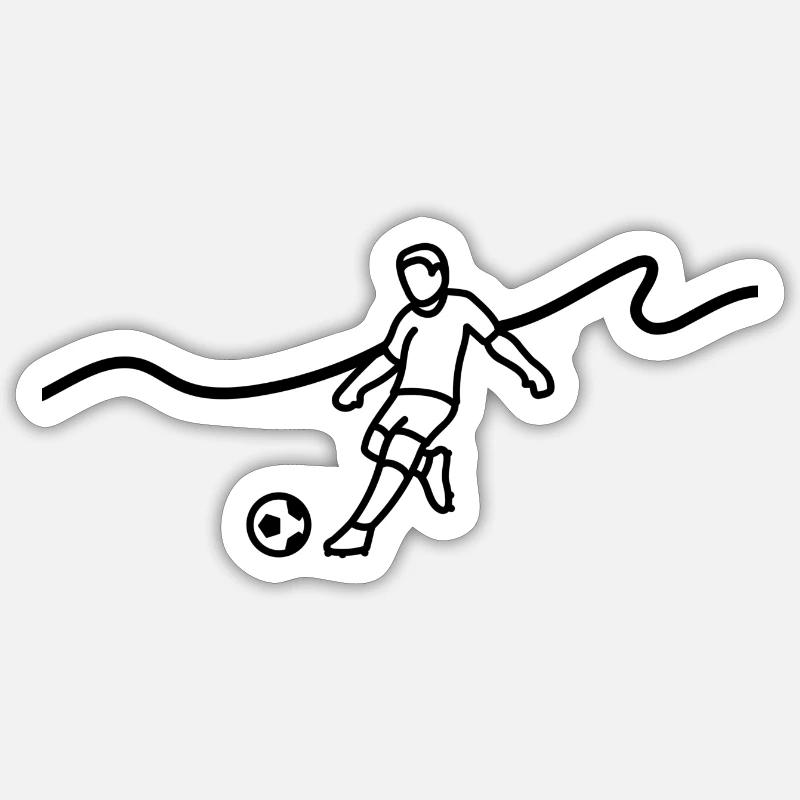 Fussballspieler - Sticker Größe S (10 x 10 cm) - Mattweiß