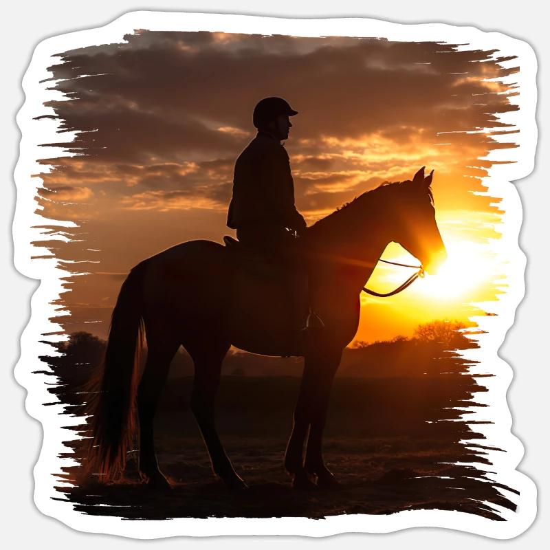 Reiten ist eine alte Tradition - Sticker Größe S (10 x 10 cm) - Mattweiß
