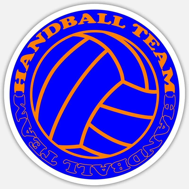 Équipe de handball 2 - Sticker taille S (10 x 10 cm) - blanc mat