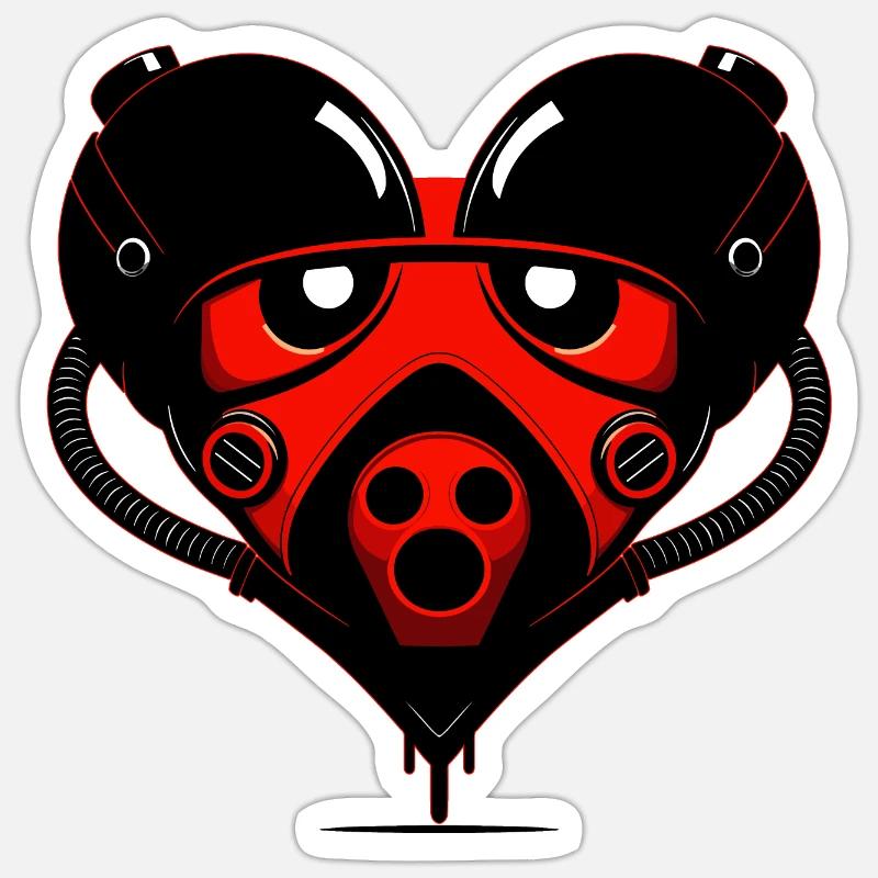 Robot Heart - Sticker size S (10 x 10 cm) - white matte